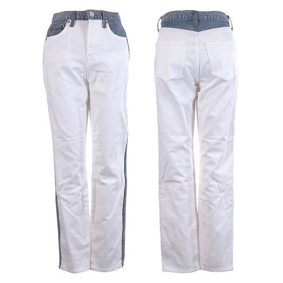 Joie Gracelyn Two Tone Colorblock Skinny Jeans White Blue Denim High Rise Sz 26 - Picture 1 of 9